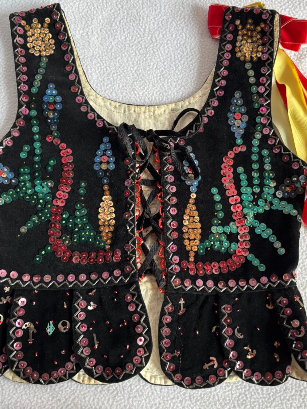 Vintage Girl's Beaded Sequined Polish Folk Dance Vest
